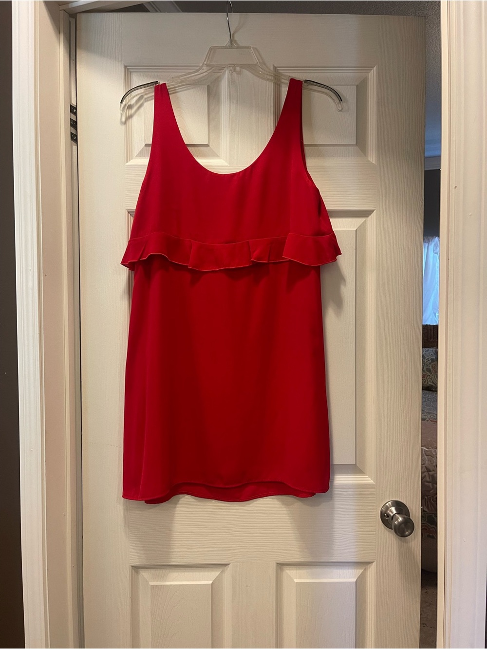 Peppermint Red Sleeveless Ruffle Tunic - Picture 2 of 3